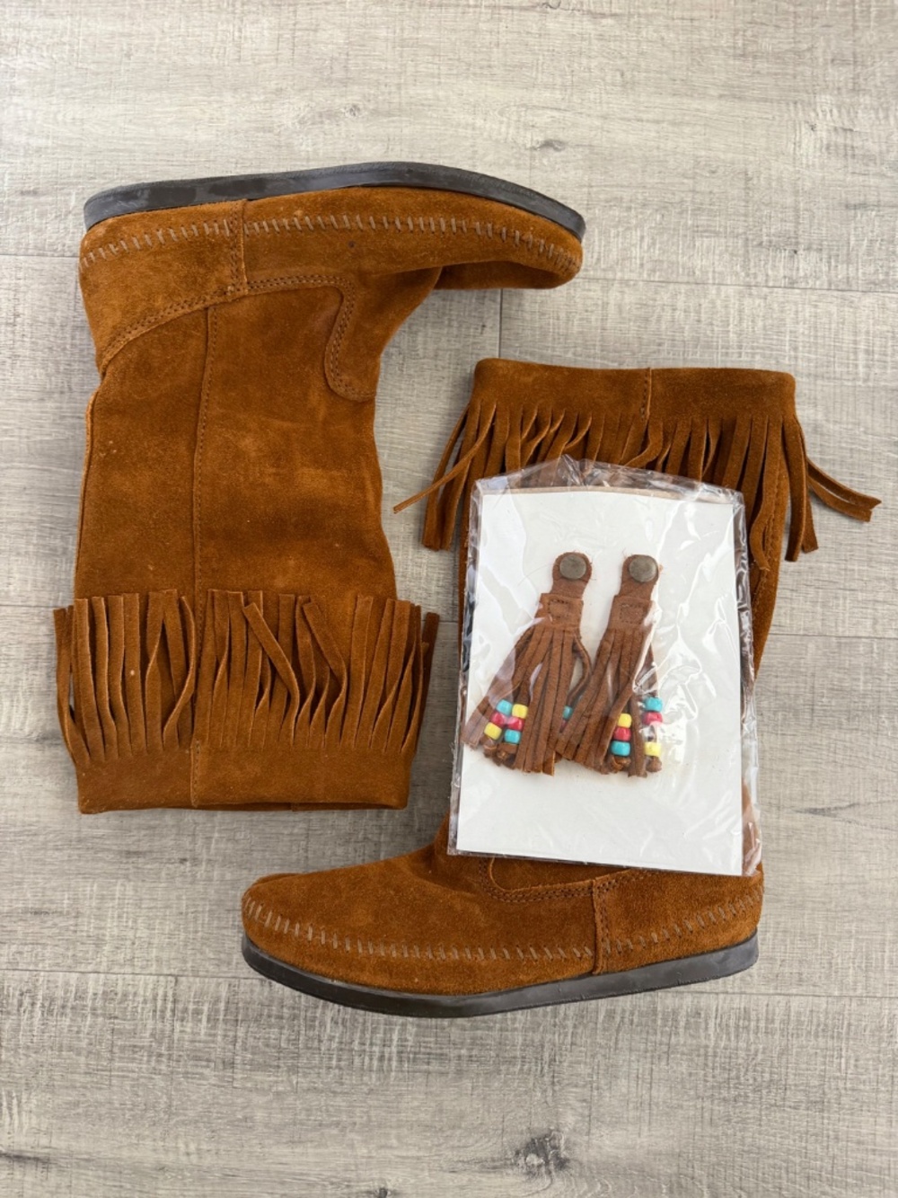 Minnetonka Fringe Boots New